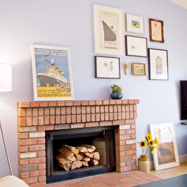 brick-fireplace-picture-arrangement