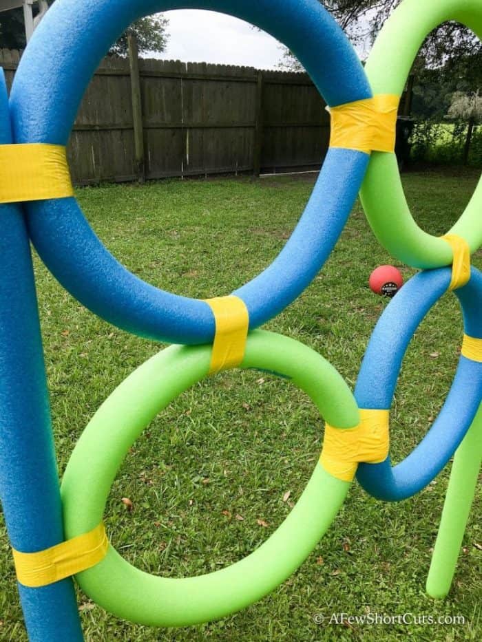 pool noodle frisbee target