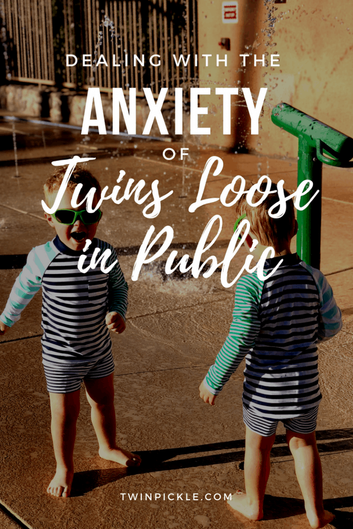 Dealing with the Anxiety of Twins Loose in Public Pin