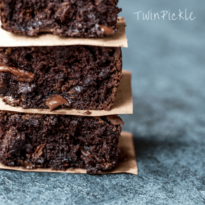 Chocolate Zucchini Brownies Stacked