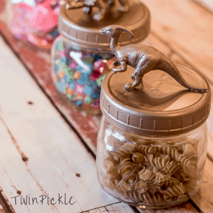 DIY Dinosaur Mason Jars - TwinPickle