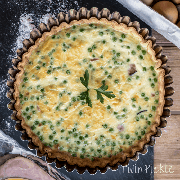 Simple Family Friendly Ham & Pea Quiche with Eckrich