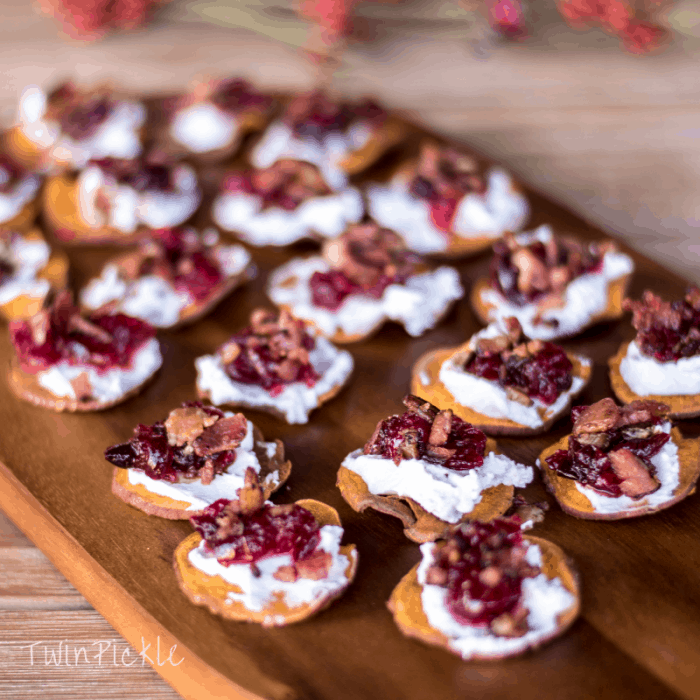 Bacon Cranberry Cheese Crostini Gluten Free Appetizer