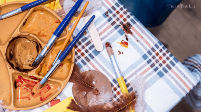 Cleaning up messy kids crafts