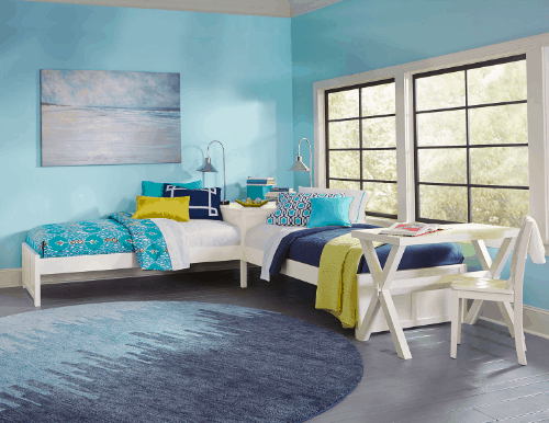 White Corner Beds for Shared Kids Rooms