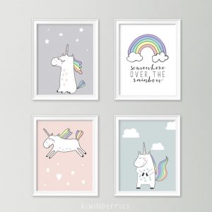 unicorn four wall art