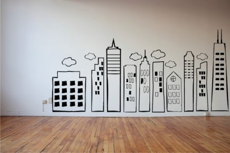 City Syline Wall Decals Superhero