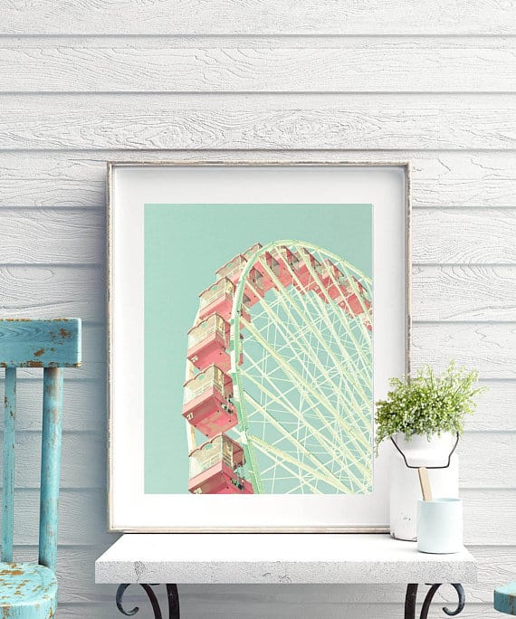 Pastel ferris wheel print