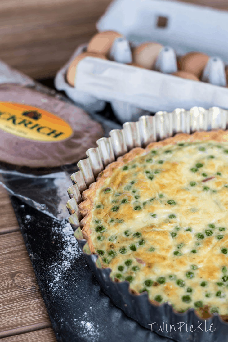 Simple Family Friendly Ham Pea Cheese Quiche TwinPickle
