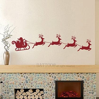 Santas sleigh wall decal