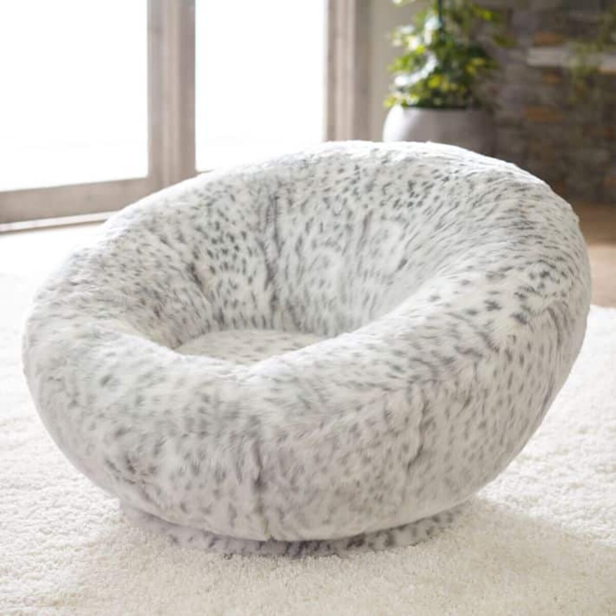 faux fur groovy swivel chair