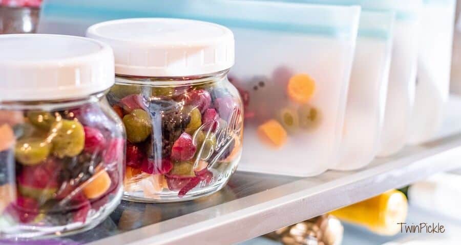 Storing homemade kids snacks in the fridge